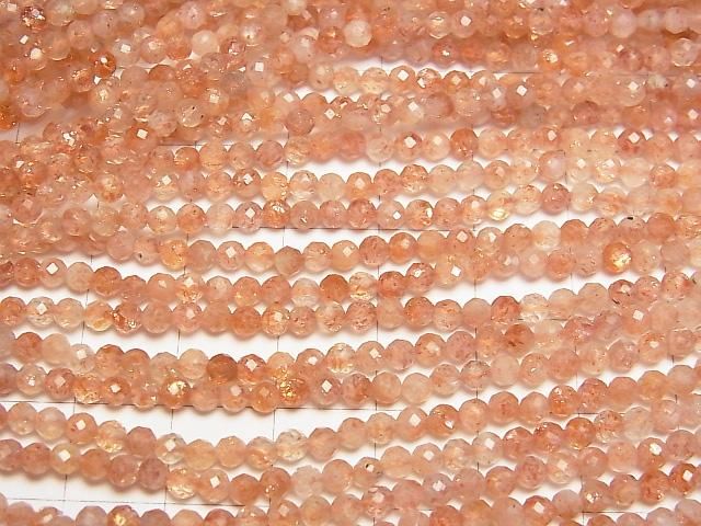 【動画】【素晴らしい輝き】サンストーンAA++ ラウンドカット3mm 1連(約36cm) サムネイル3