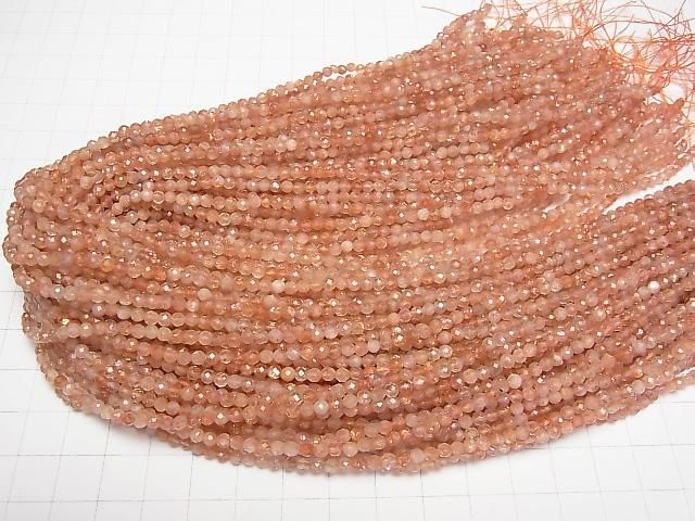 【動画】【素晴らしい輝き】サンストーンAA++ ラウンドカット3mm 1連(約36cm) サムネイル4