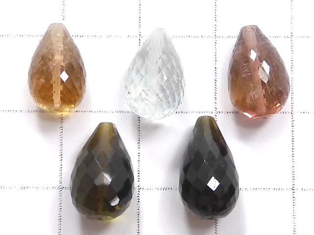 【動画】【1点もの】最上級マルチカラートルマリンAAA++ 縦穴ドロップカット 5粒セット NO.12 サムネイル2
