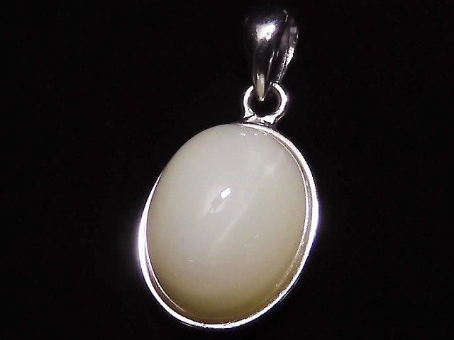 【動画】【1点もの】宝石質キャッツアイクォーツAAA ペンダントトップ SILVER925製 NO.17の画像