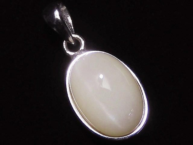 【動画】【1点もの】宝石質キャッツアイクォーツAAA ペンダントトップ SILVER925製 NO.22の画像