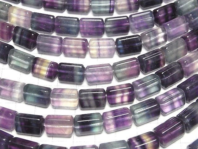 【動画】モンゴル産マルチカラーフローライトAAA トライアングルチューブ14×10×10mm 半連/1連(約36cm) サムネイル3