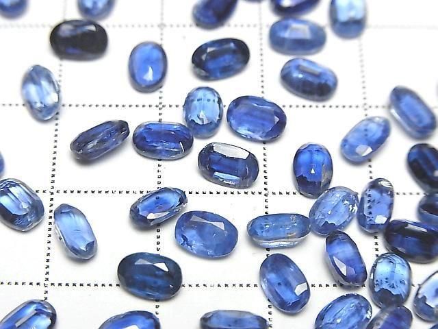 【動画】宝石質カイヤナイトAAA ルース オーバルファセットカット6×4mm 5粒 サムネイル2