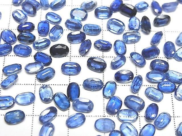 【動画】宝石質カイヤナイトAAA ルース オーバルファセットカット6×4mm 5粒 サムネイル4