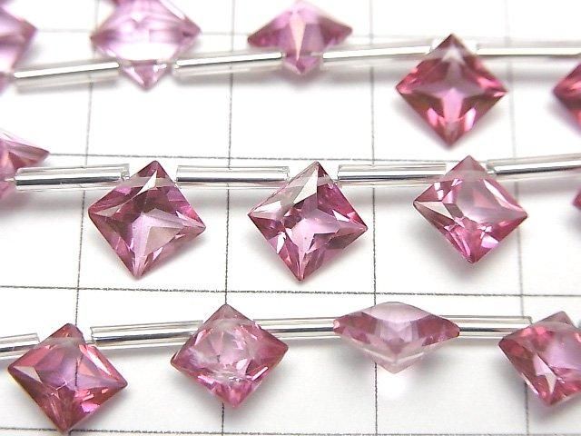 【動画】宝石質ピンクトパーズAAA ダイヤ プリンセスカット8×8mm 半連/1連(8粒) サムネイル2
