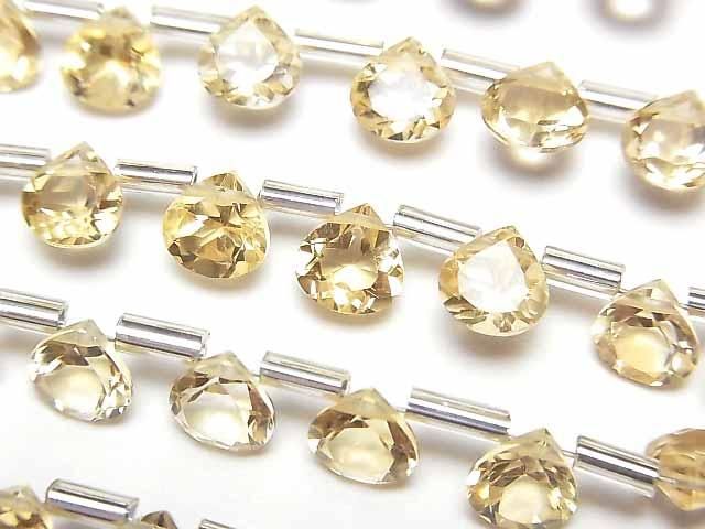 【動画】宝石質シトリンAAA マロン ファセットカット6×6mm 半連/1連(18粒)の画像