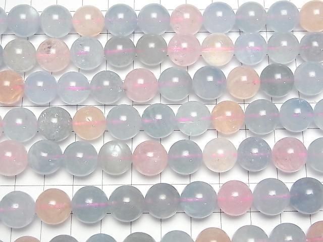 【動画】ベリルミックス(マルチカラーアクアマリン)AAA ラウンド12mm 1/4連~1連(約37cm) サムネイル3