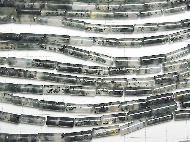 【動画】モスアゲートAAA チューブ13×4×4mm 1連(約36cm) サムネイル3