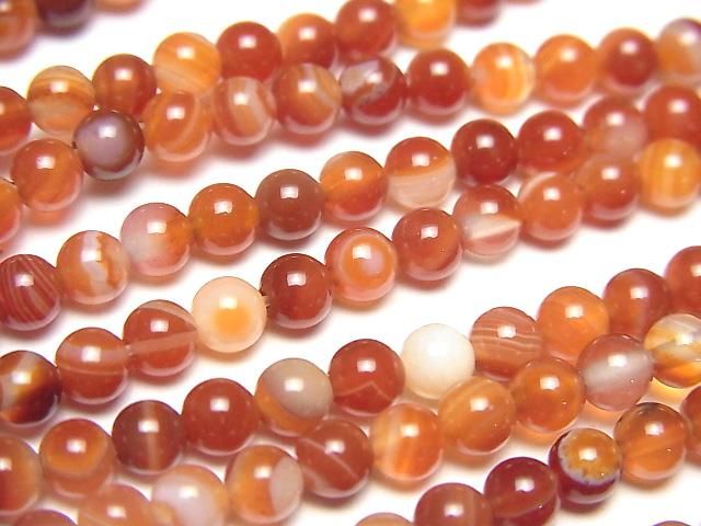 【動画】カーネリアン・サードニクスAAA- ラウンド4mm 1連(約36cm)の画像