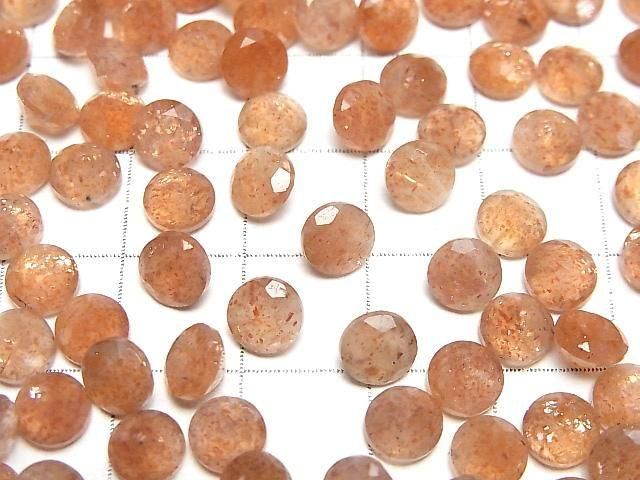 【動画】宝石質サンストーンAAA ルース ラウンドファセットカット6×6mm 5粒 サムネイル3