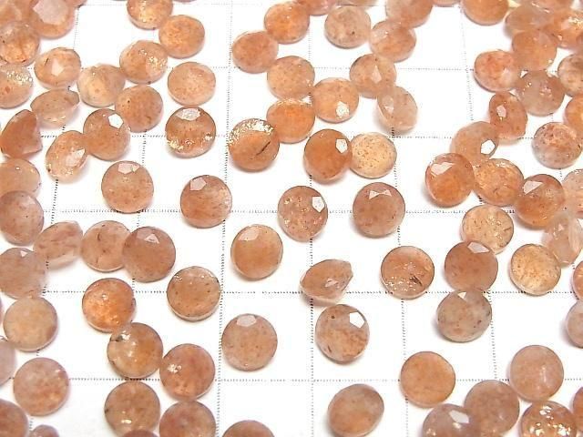 【動画】宝石質サンストーンAAA ルース ラウンドファセットカット6×6mm 5粒 サムネイル4
