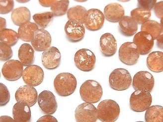【動画】宝石質サンストーンAAA ルース ラウンドファセットカット6×6mm 5粒