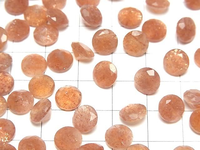 【動画】宝石質サンストーンAAA ルース ラウンドファセットカット8×8mm 3粒 サムネイル4