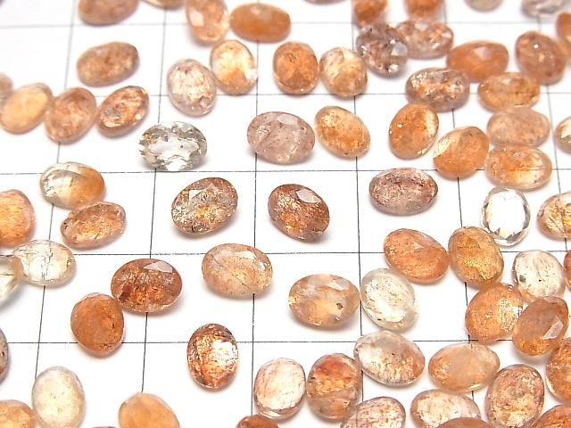 【動画】宝石質サンストーンAAA ルース オーバルファセットカット7×5mm 5粒 サムネイル4