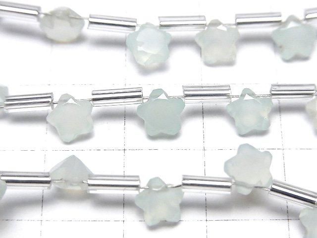 【動画】宝石質シーブルーカルセドニーAAA スターカット6×6mm 1連(8粒) サムネイル2