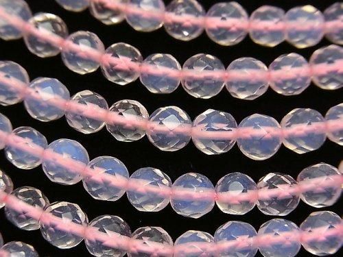 【動画】シンセティックオパール 64面ラウンドカット6mm ピンク 1連(約34cm)の画像