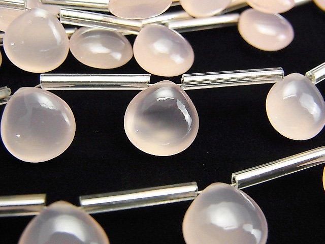 【動画】宝石質ピンクカラーカルセドニーAAA マロン(プレーン)10×10mm 1連(8粒)の画像