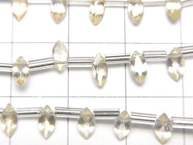 【動画】宝石質ライトカラーシトリンAAA マーキスファセットカット6×3mm 1連(18粒) サムネイル2