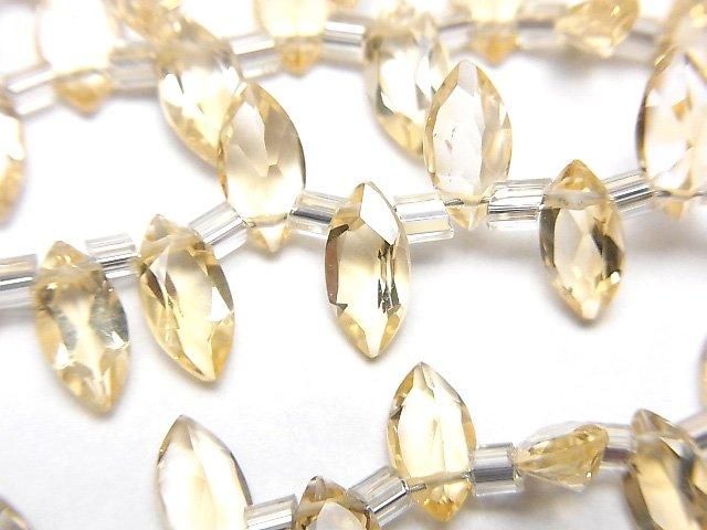 【動画】宝石質シトリンAAA マーキスファセットカット8×4mm 半連/1連(28粒)の画像