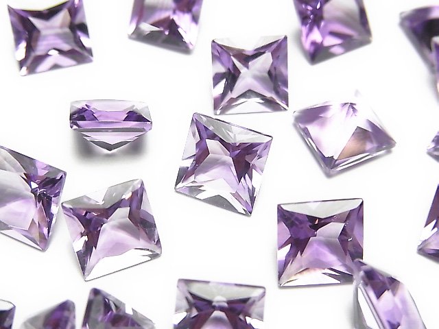 アメジスト（紫水晶） 穴なしプリンセスカット（ルース・裸石）8×8mm 3