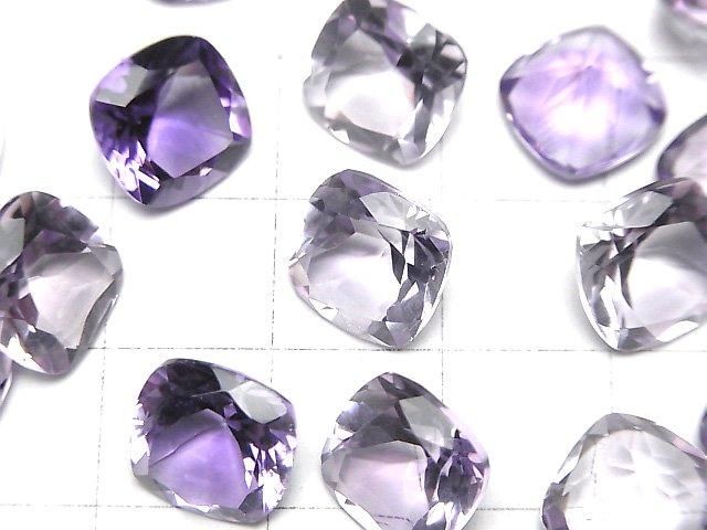 【動画】宝石質アメジストAAA ルース スクエアファセットカット10×10mm 3粒 サムネイル2