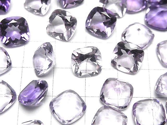 【動画】宝石質アメジストAAA ルース スクエアファセットカット10×10mm 3粒 サムネイル3