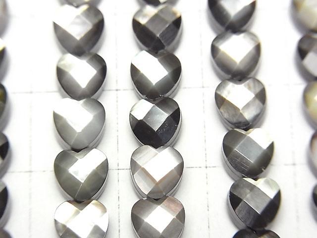 【動画】高品質ブラックシェル(黒蝶貝) 縦穴ハートカット6×6×4mm 1/4連~1連(約38cm) サムネイル2