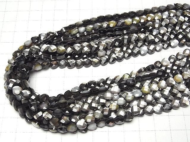 【動画】高品質ブラックシェル(黒蝶貝) 縦穴ハートカット6×6×4mm 1/4連~1連(約38cm) サムネイル4
