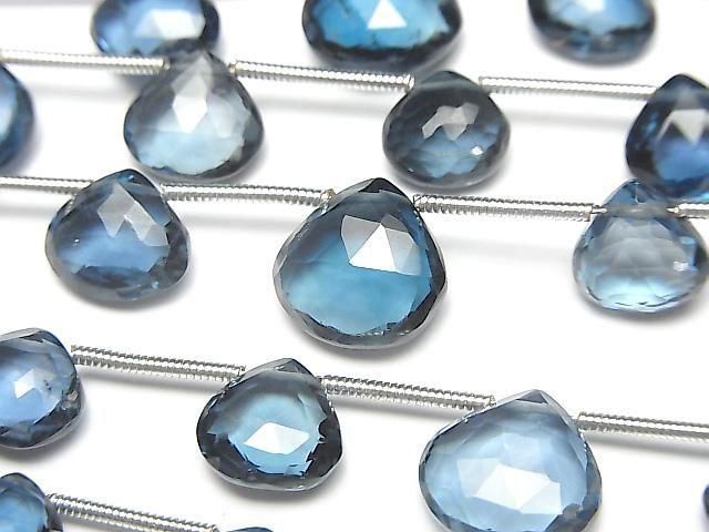 【動画】宝石質ロンドンブルートパーズAAA マロン ブリオレットカット 半連/1連(10粒)の画像