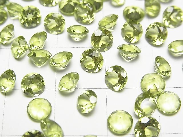 【動画】宝石質ペリドットAAA ルース ラウンドファセットカット5×5mm 5粒 サムネイル2