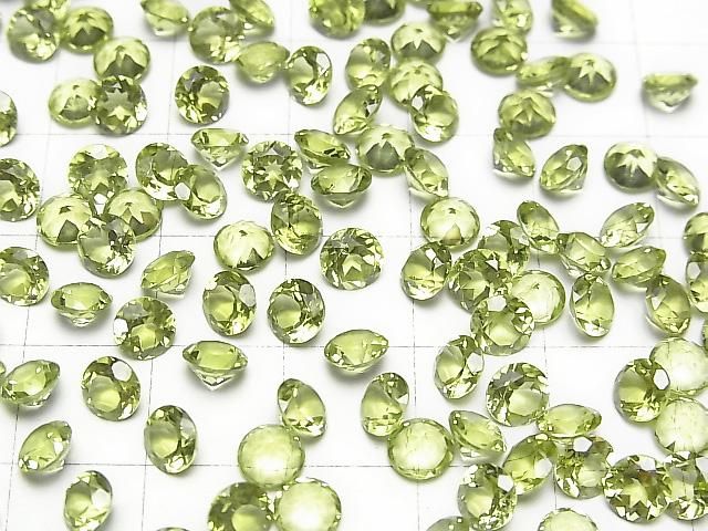 【動画】宝石質ペリドットAAA ルース ラウンドファセットカット5×5mm 5粒 サムネイル3