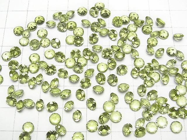 【動画】宝石質ペリドットAAA ルース ラウンドファセットカット5×5mm 5粒 サムネイル4