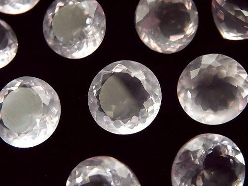 【動画】宝石質ローズクォーツAAA ルース ラウンドファセットカット14×14mm 2粒の画像