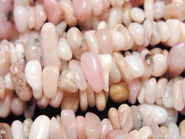 【動画】ピンクオパールAA++ チップ(ミニタンブル) 1連(約78cm)の画像