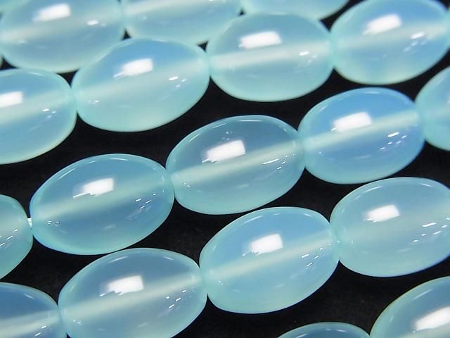 シーブルーカルセドニーAAA ライス12×8×8mm 1/4連~1連(約38cm)の画像