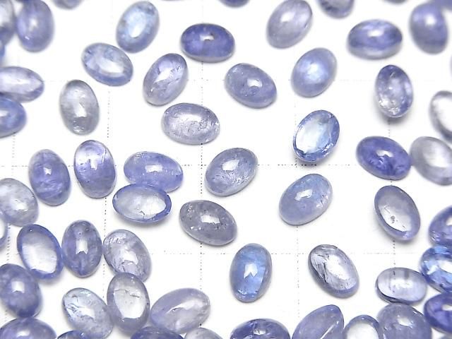【動画】宝石質タンザナイトAA++ オーバル カボション6×4mm 5個 サムネイル3