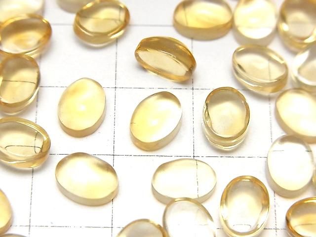 【動画】宝石質シトリンAAA オーバル カボション8×6mm 5個 サムネイル2
