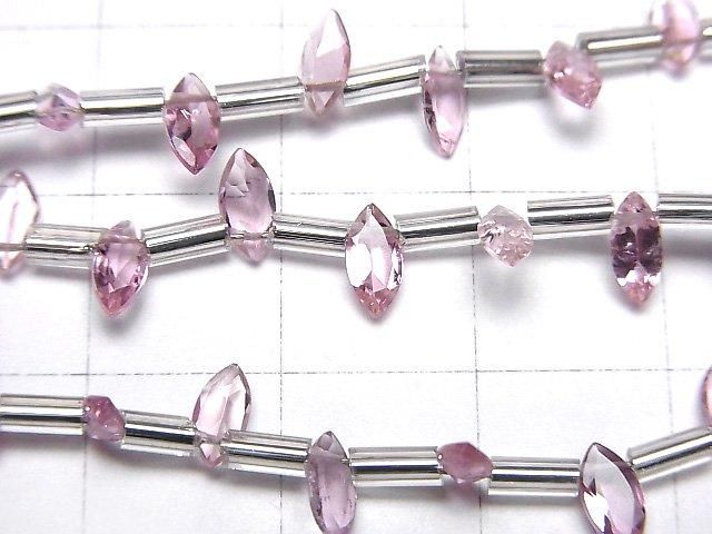 【動画】宝石質ピンクトルマリンAAA マーキス ファセットカット6×3mm 1連(8粒) サムネイル2