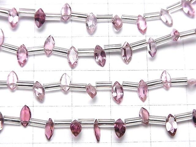 【動画】宝石質ピンクトルマリンAAA マーキス ファセットカット6×3mm 1連(8粒) サムネイル3