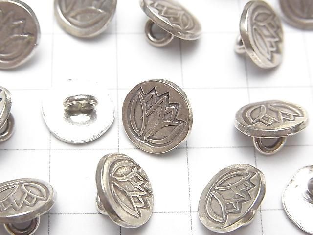 カレンシルバー チューリップ模様入りコイン型チャーム(コンチョ)11×11×6mm 1個 サムネイル2
