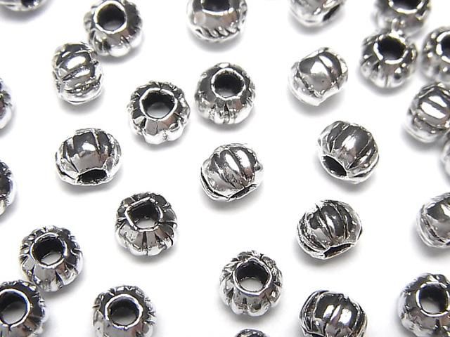 カレンシルバー ライン入りロンデル5×5×4mm 4個の画像