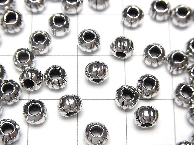 カレンシルバー ライン入りロンデル5×5×4mm 4個 サムネイル2