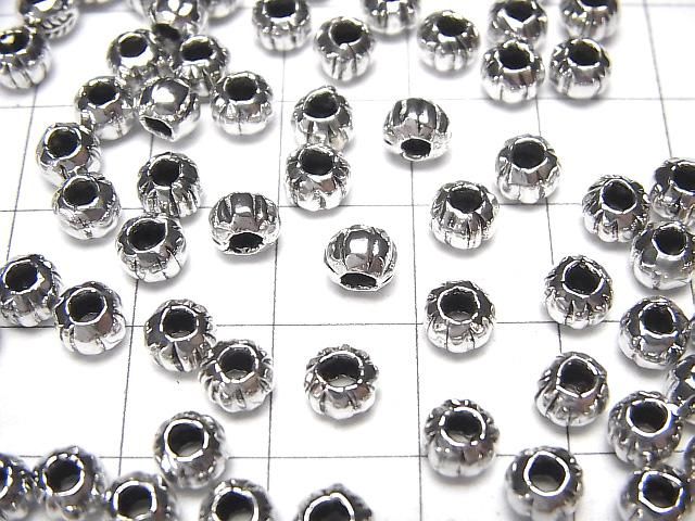 カレンシルバー ライン入りロンデル5×5×4mm 4個 サムネイル3