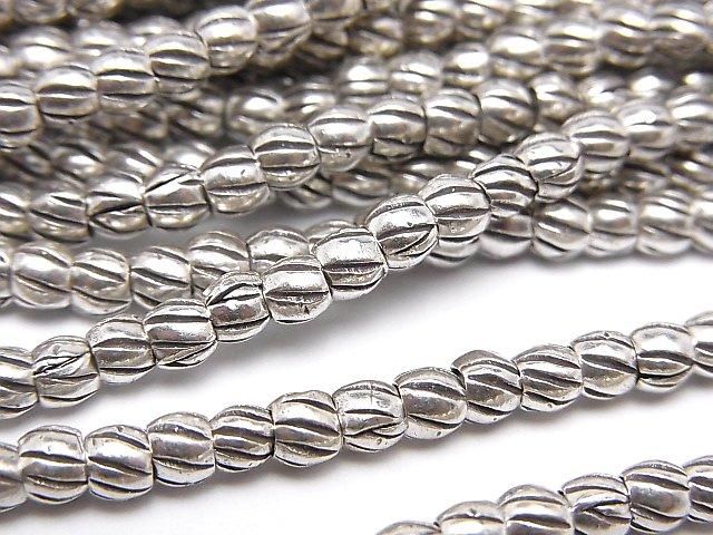 カレンシルバー ライン入りロンデル3.5×3.5×3mm 1/4連~1連(38cm)の画像