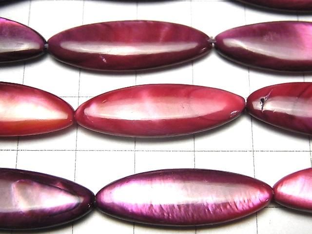 【動画】レッド~パープルカラーシェル 縦長マーキス30×10×4mm 1連(約34cm) サムネイル2