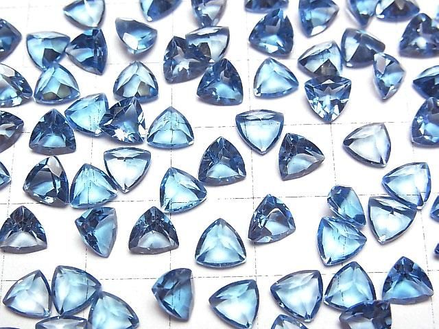 【動画】宝石質ロンドンブルートパーズAAA ルース トライアングルファセットカット6×6mm 5粒 サムネイル3