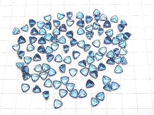 【動画】宝石質ロンドンブルートパーズAAA ルース トライアングルファセットカット6×6mm 5粒 サムネイル4
