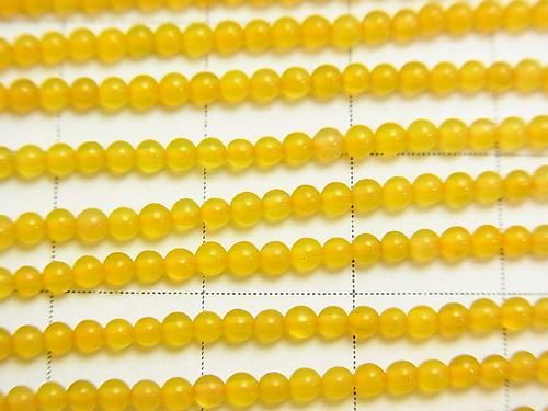 イエローカラーカルセドニー 極小ラウンド2mm 1連(約38cm) サムネイル2