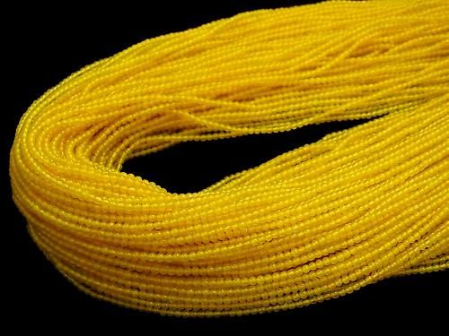 イエローカラーカルセドニー 極小ラウンド2mm 1連(約38cm) サムネイル4