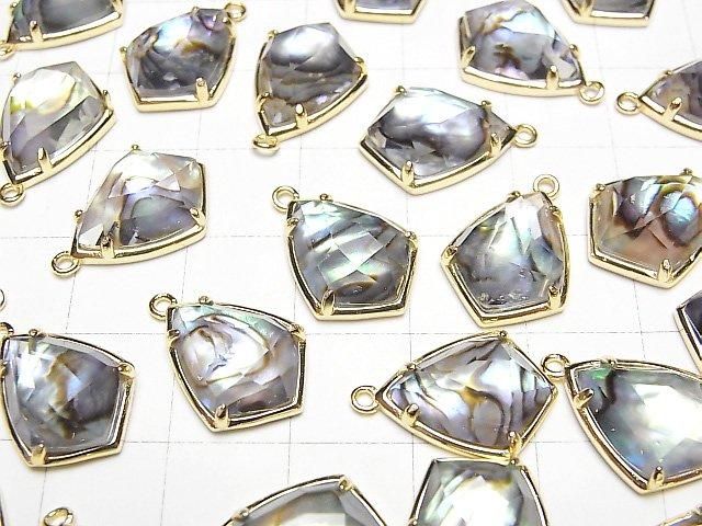 【動画】アバロンシェル×クリスタルAAA 枠留めマーキスカット16×12mm 18KGP製 1個 サムネイル3